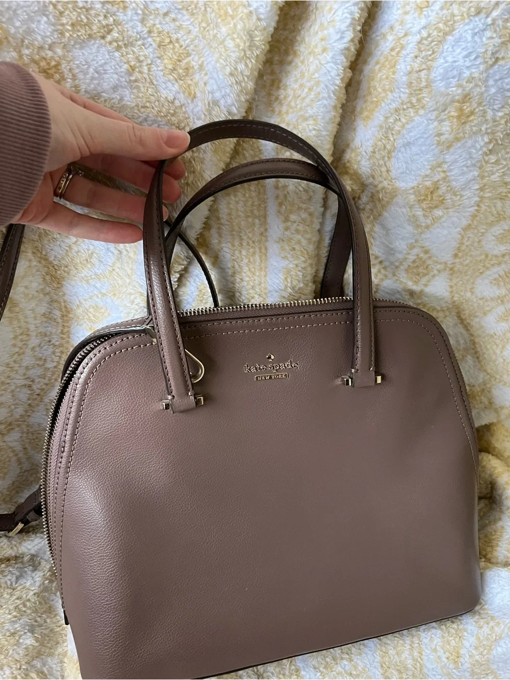 Kate Spade Mauve Leather Dome Satchel